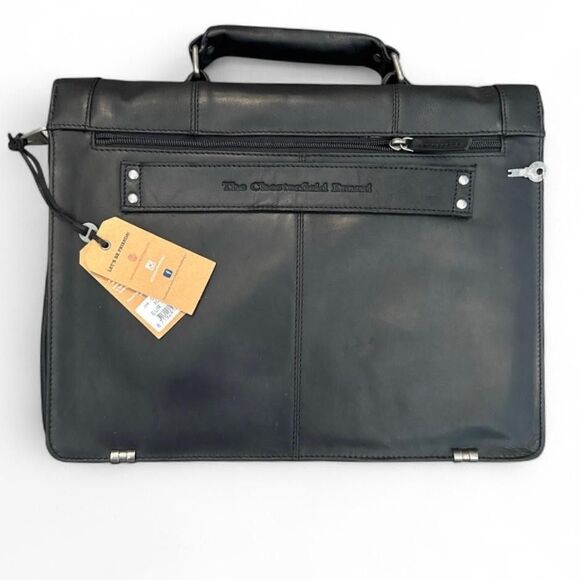 The Chesterfield Brand Joe Leather Briefcase 15.6 Laptop Bag Black Messenger - Picture 2 of 14